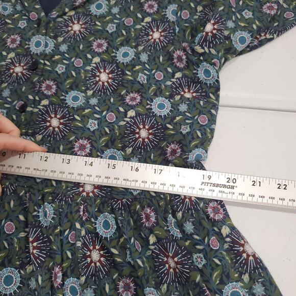 Seasalt Cornwall Dress Womens 8 Petite Blue Green Floral Organic Cotton A Line - Picture 7 of 8
